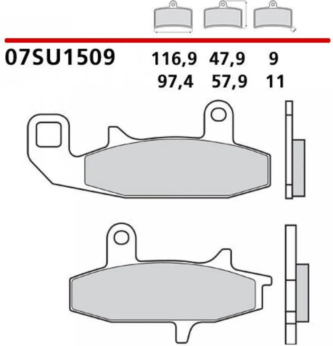 Plaquette de frein Brembo pour moto Suzuki 750 DR Big 1988 à 1989 AV 07SU15.09