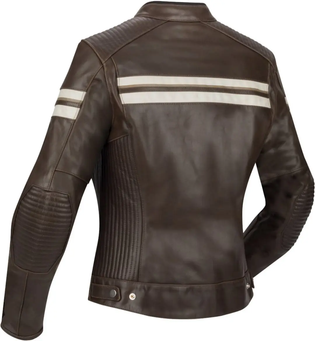 Segura Romeo Dames Lederen Motorfietsjas - Bruin/Wit 42