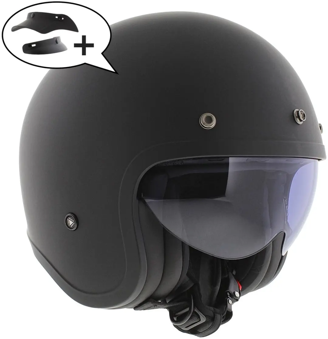 LS2 OF599 Spitfire II helm mat zwart S special edition inclusief klep