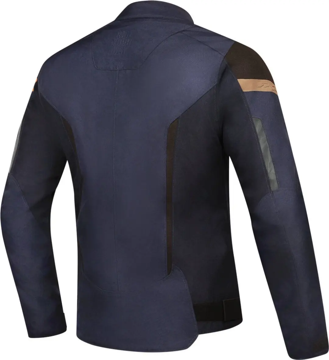IXON Striker Retro Motorjas - Zwart/Marineblauw/Bruin