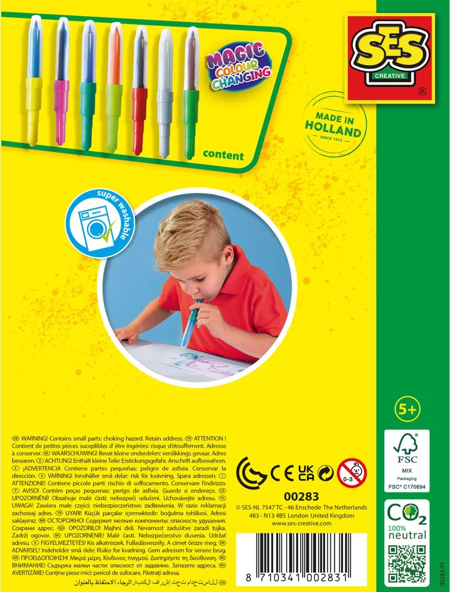 SES Creative Magisch Kleurveranderende Blow Airbrush Pens - 7 Stuks