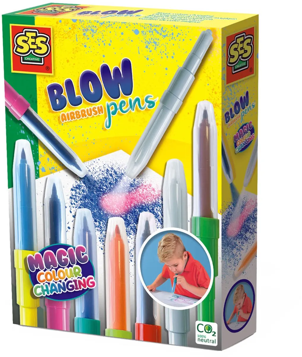SES Creative Magisch Kleurveranderende Blow Airbrush Pens