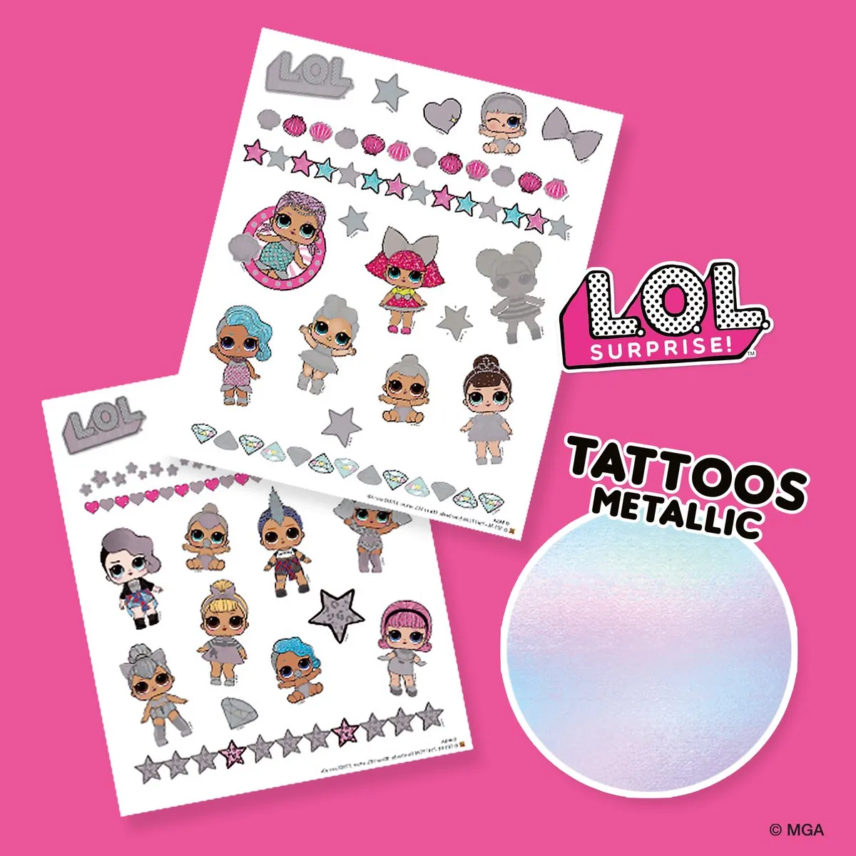 SES Creative L.O.L. Metallic Tattoos Knutselpakket - 2 Vellen