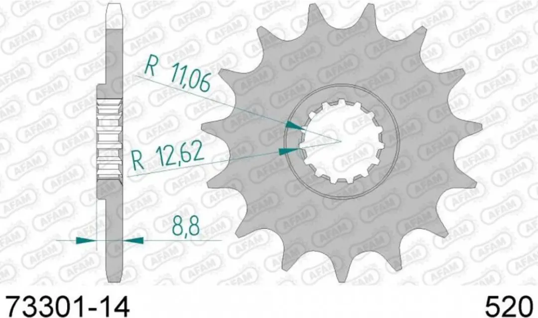 Pignon de sortie de boite Afam pour Moto KTM 250 SX 1993 à 2024 73301 Neuf