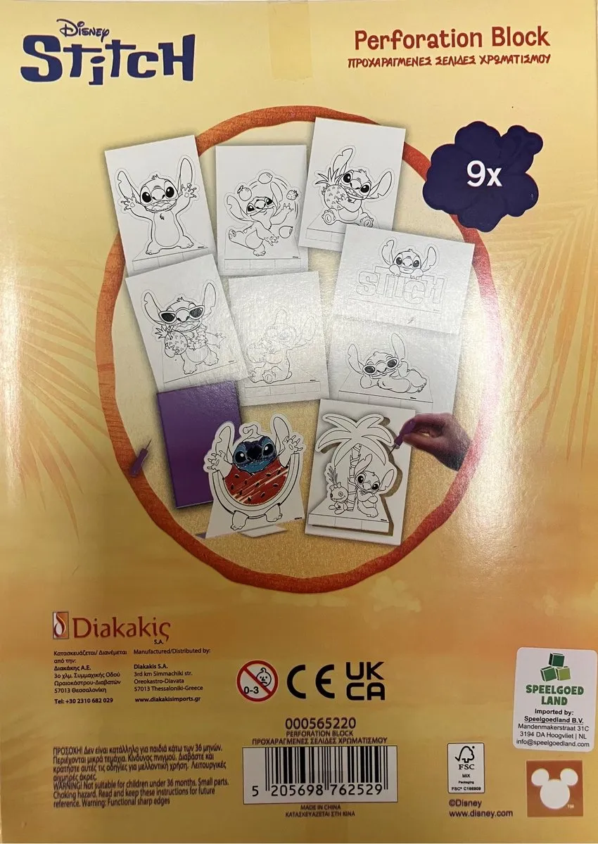 Disney Lilo & Stitch Prikblok - 9 Platen Multicolor