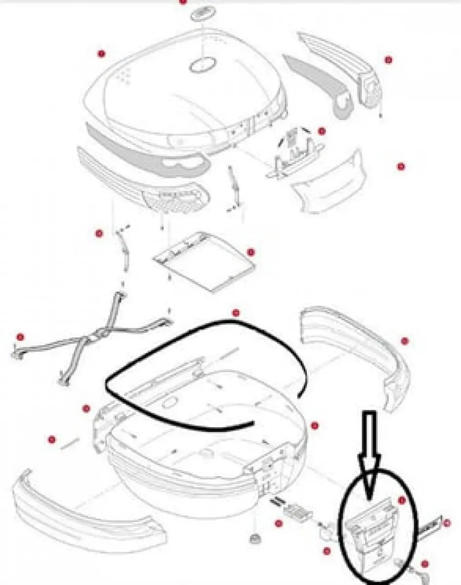 Kit poignée serrure à clé top case Kappa K52 pour deux roues Z900NK Neuf