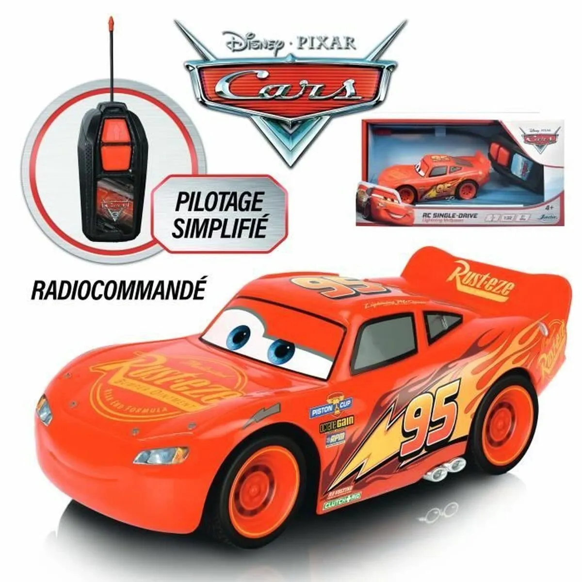 Smoby Jada Cars RC 1/32 McQueen - Rood - afbeelding 4 van 6