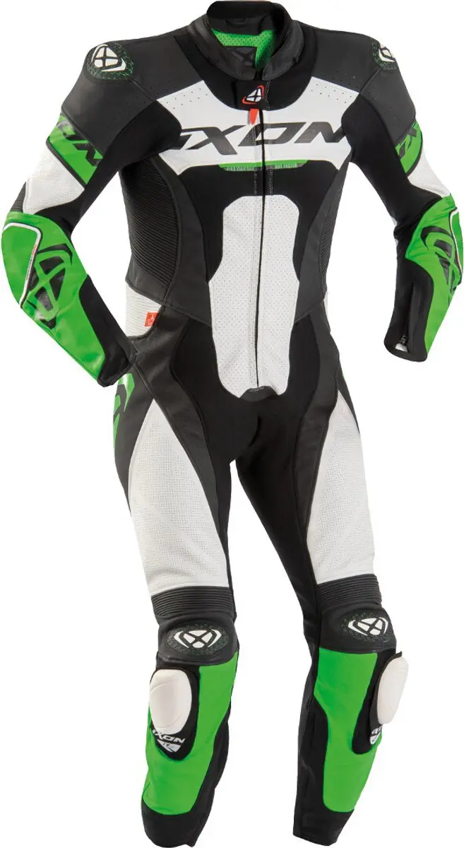 Ixon Jackal Zwart Wit Groen 1-Delig Motorpak