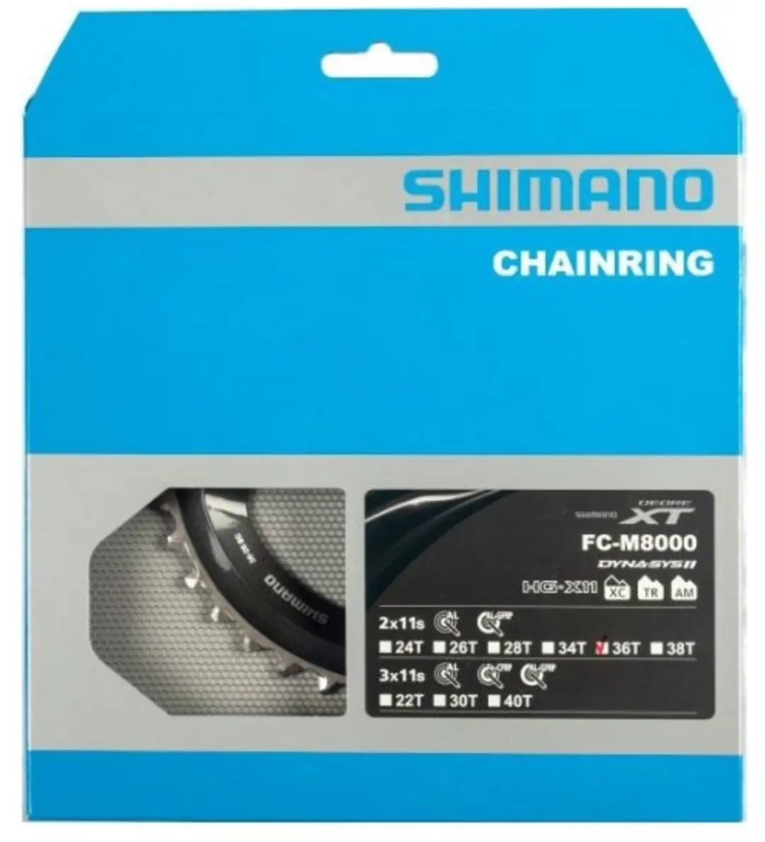 Shimano XT FC-M8000 Kettingblad 36T - 11 Versnellingen - Zwart