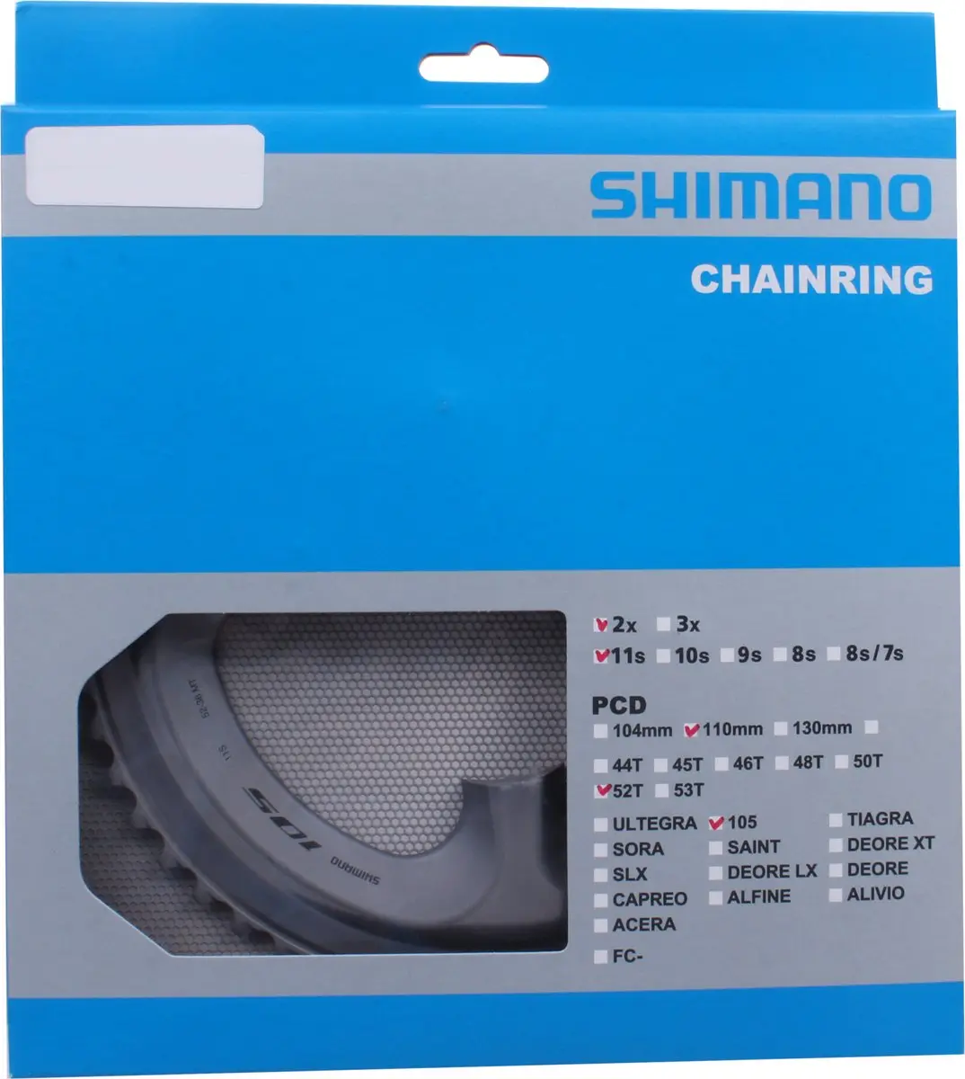Shimano 105 FC-R7000 Kettingblad 52T - Zilver - afbeelding 2 van 4