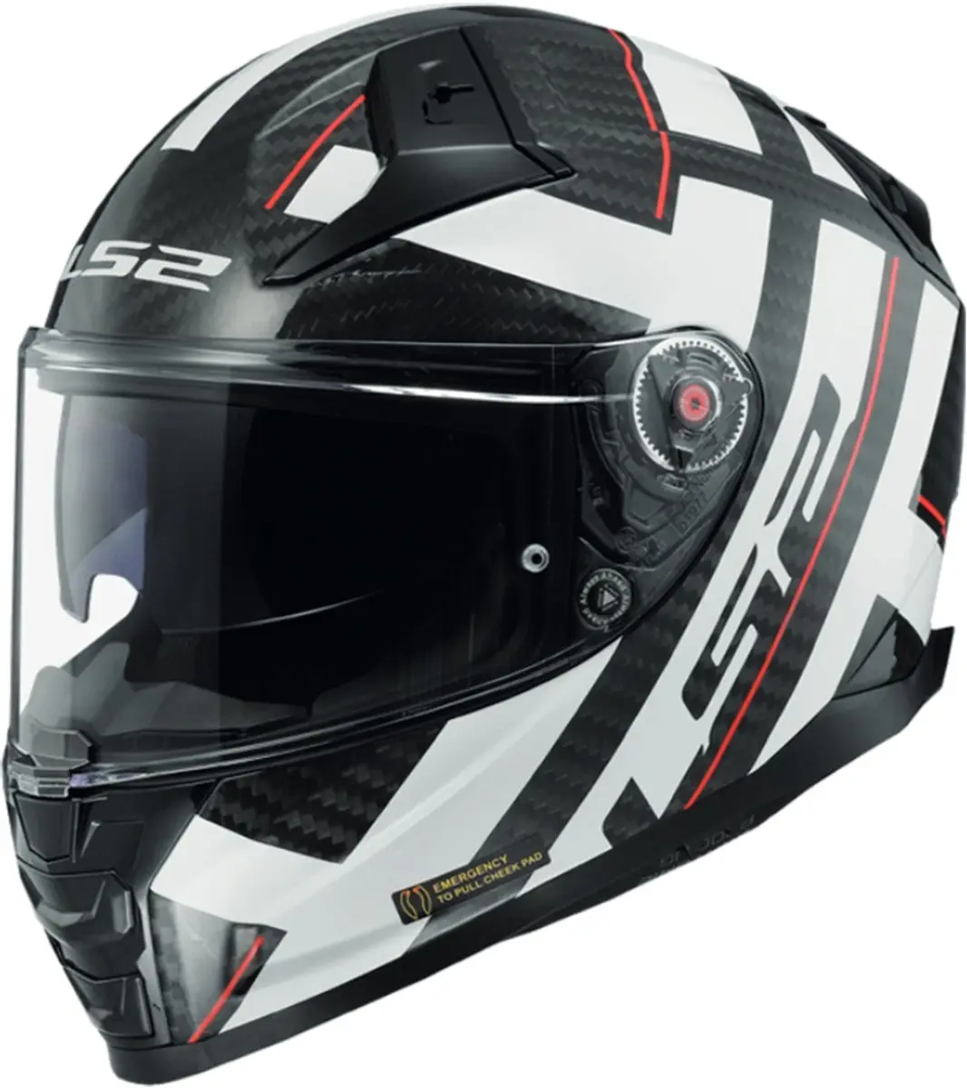 LS2 FF811 Vector II Carbon Strong Glossy Wit Integraalhelm