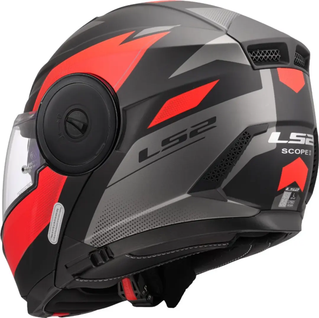LS2 FF902 Scope II Systeemhelm - XL - Zwart/Rood