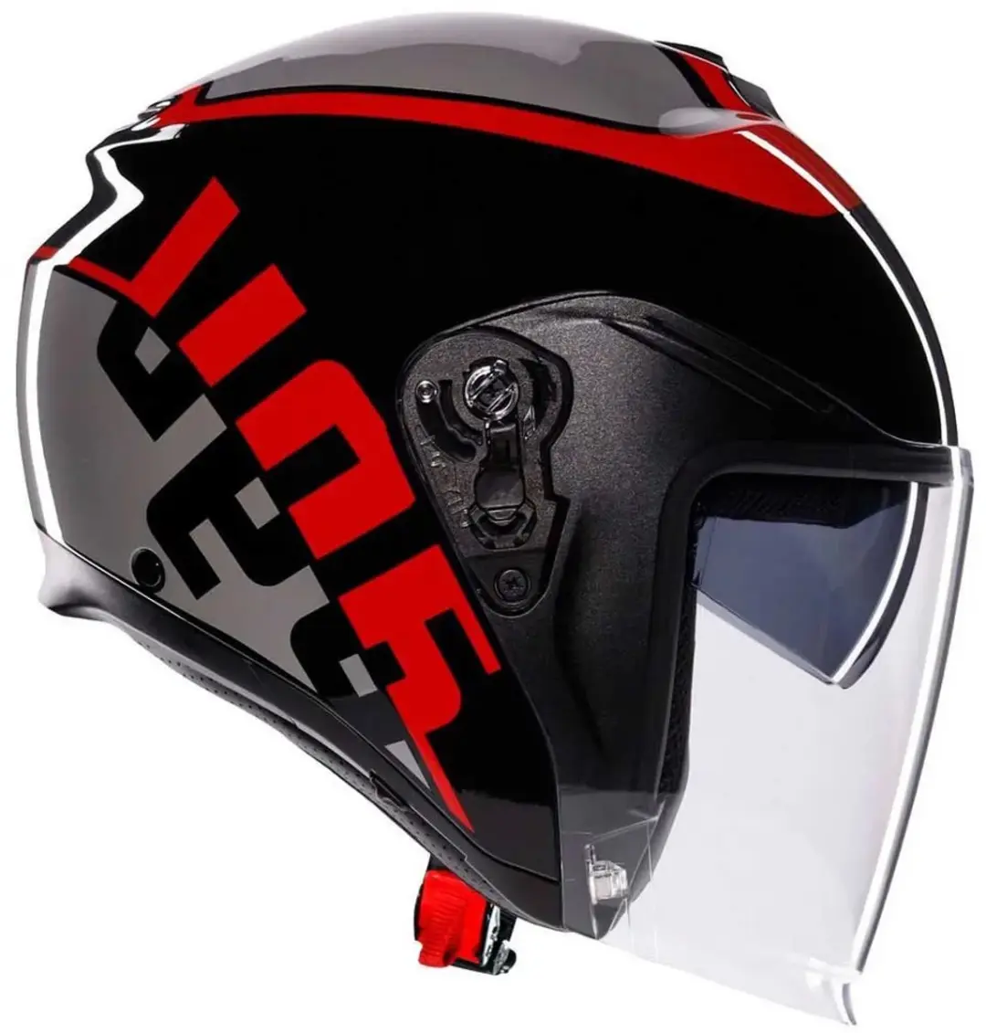 AGV Irides Valenza Jethelm - S - Zwart/Grijs/Rood