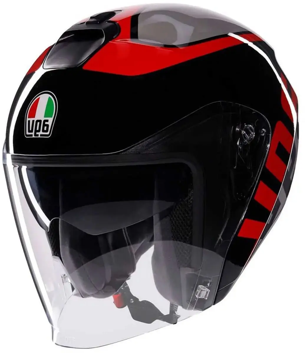 AGV Irides Valenza Jethelm - S - Zwart/Grijs/Rood