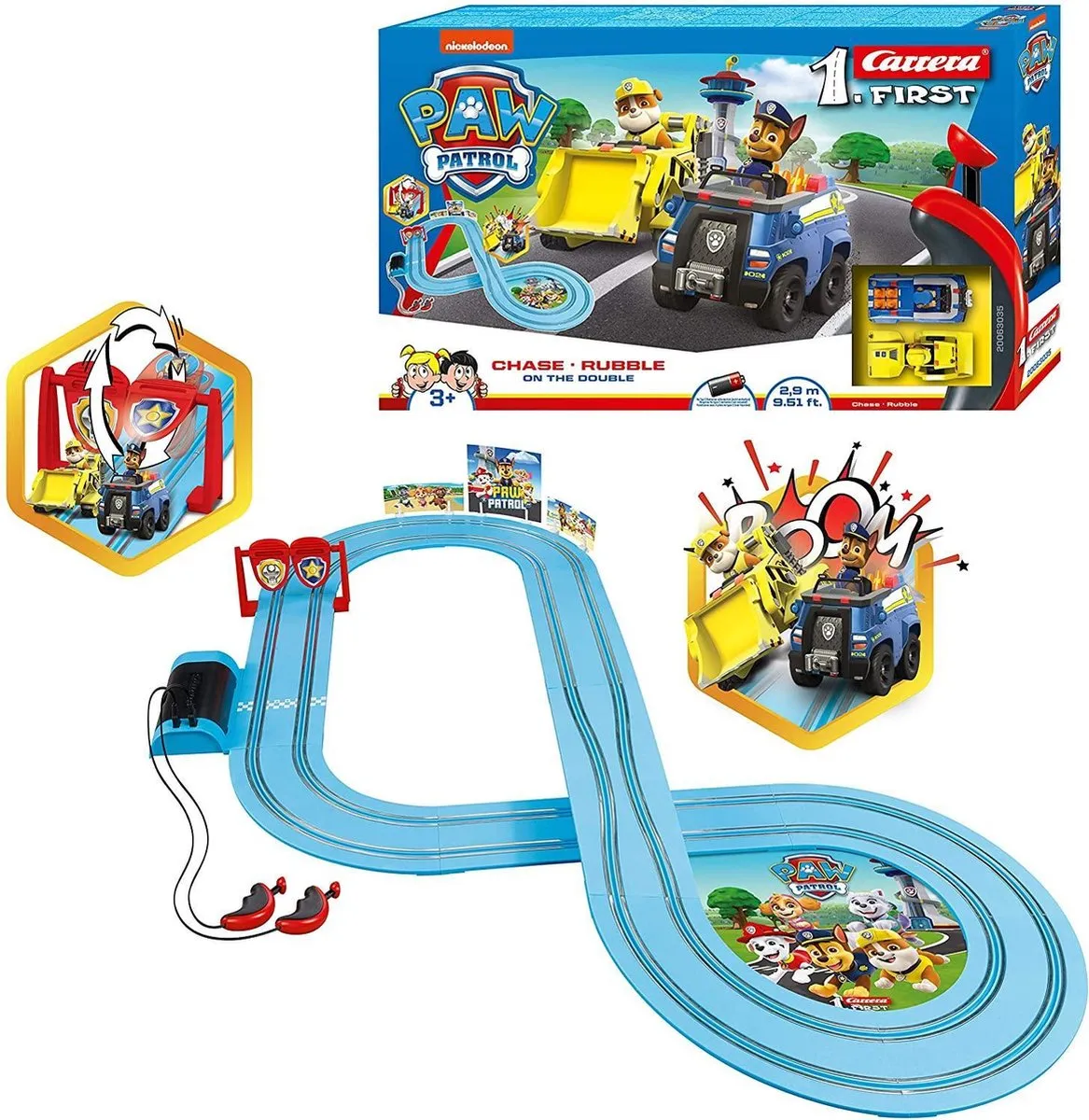 Carrera FIRST Racebaan Chase vs. Rubble CAR20063035 - 2,9m - Multi