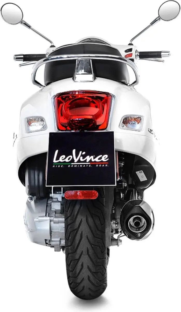 Uitlaat Leovince LV-ONE EVO Slip-on RVS voor Vespa GTS 300 HPE Euro4 katalysator