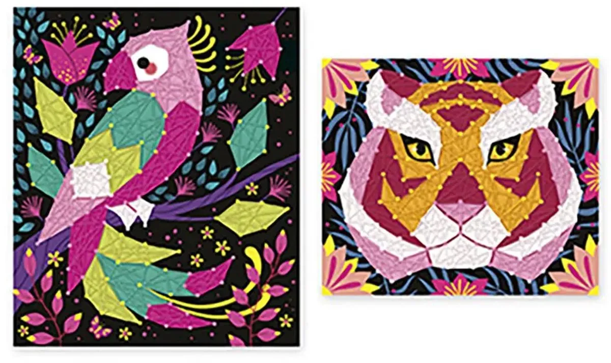 Janod String Art Jungle Dieren Knutselset - Multikleur - afbeelding 6 van 6