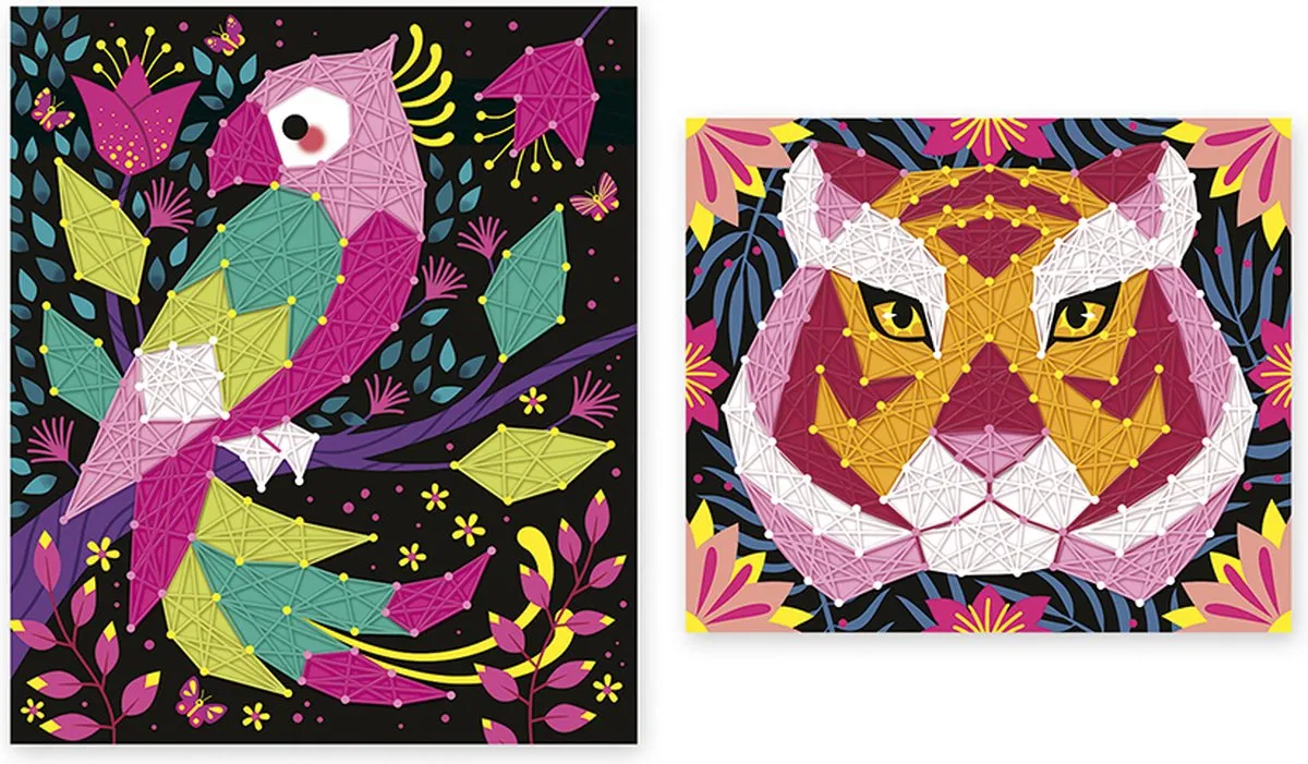 Janod String Art Jungle Dieren Knutselset - Multikleur