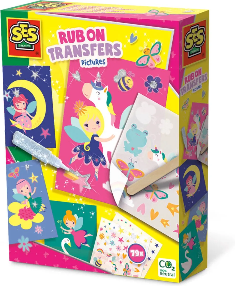 SES Creative Rub on Transfer Kaarten - 4 Stuks