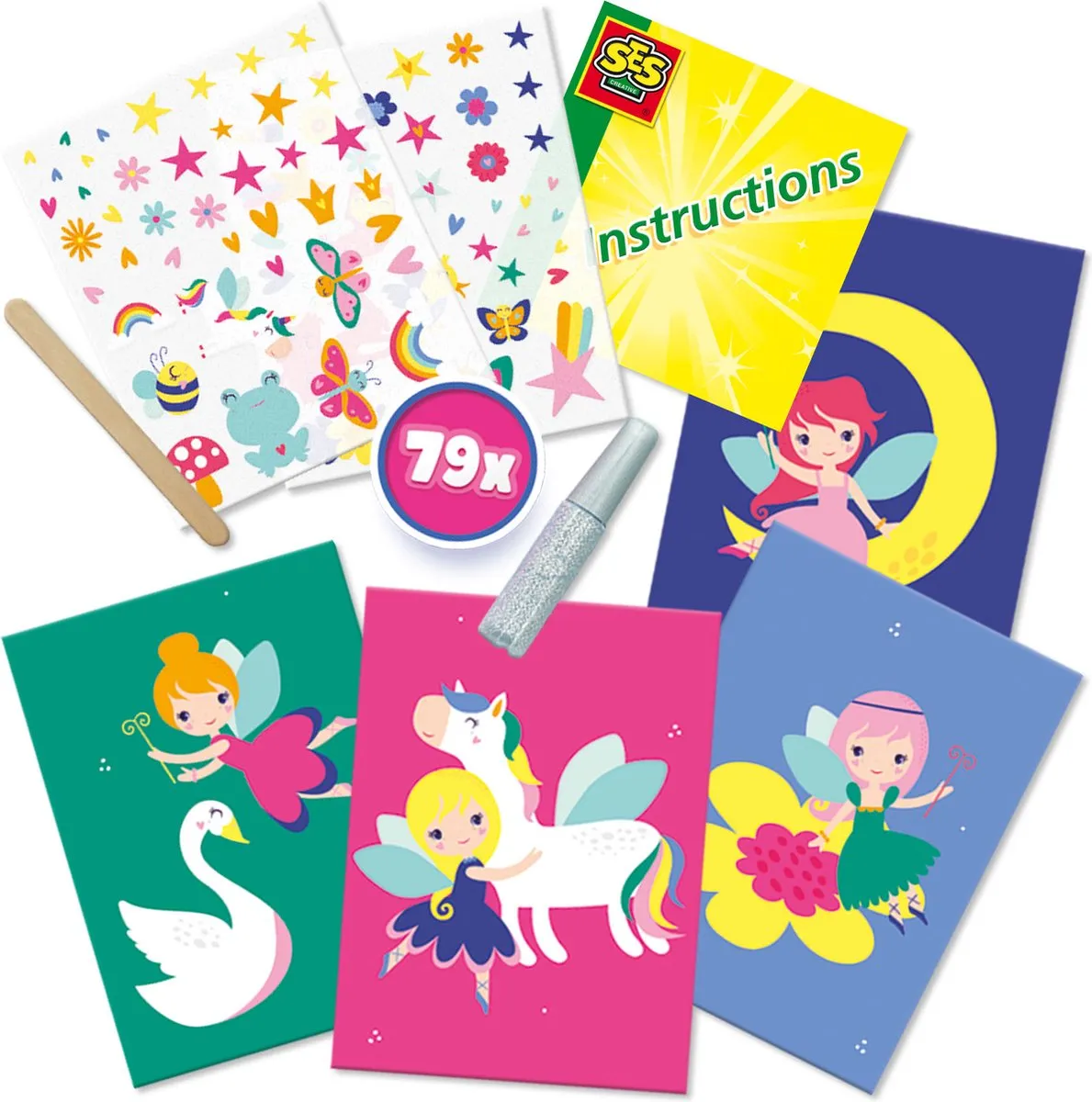 SES Creative Rub on Transfer Kaarten - 4 Stuks