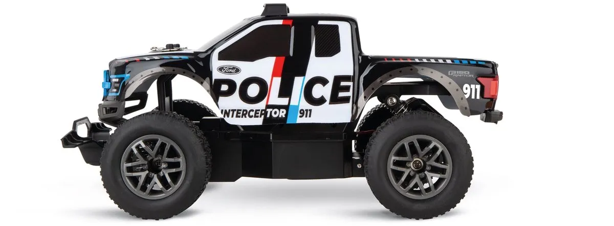 Carrera RC Auto Ford F-150 Raptor Police 1:18 - CAR370182024 - Zwart/Wit