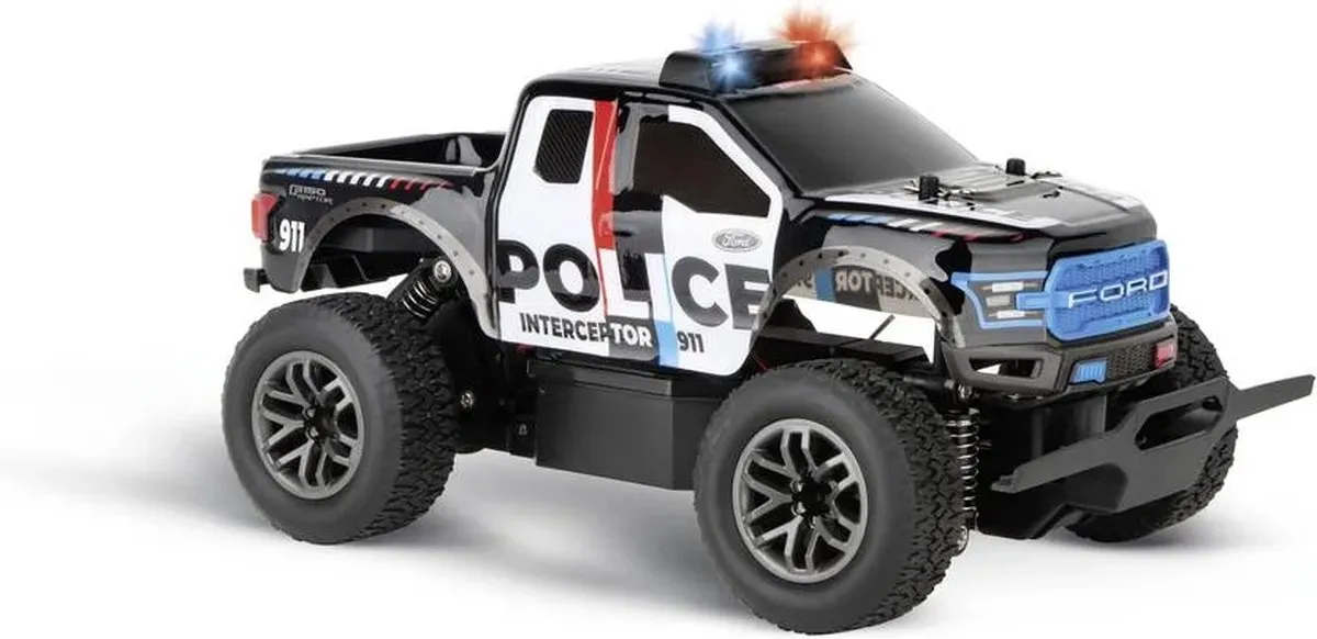Carrera RC Auto Ford F-150 Raptor Police 1:18 - CAR370182024 - Zwart/Wit