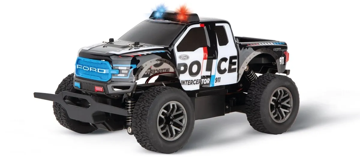 Carrera RC Auto Ford F-150 Raptor Police 1:18 - CAR370182024 - Zwart/Wit