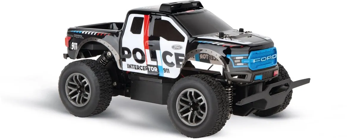 Carrera RC Auto Ford F-150 Raptor Police 1:18 - CAR370182024 - Zwart/Wit
