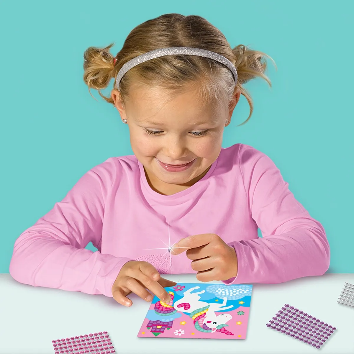 SES Creative Hobby Pink Diamond Painting Vrolijke Dieren - 1440 Stickers