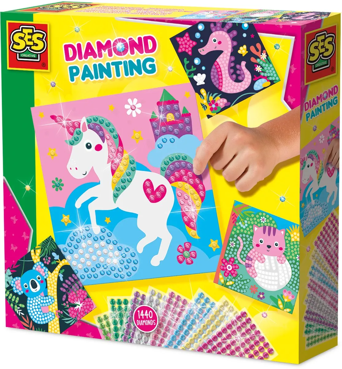 SES Creative Hobby Pink Diamond Painting Vrolijke Dieren