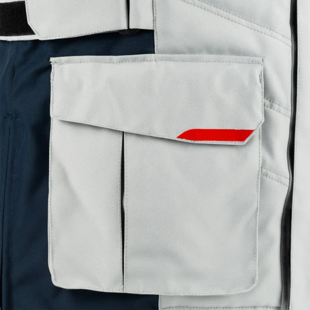 Bering Siberia Jas - Grijs/Blauw/Rood - Maat M