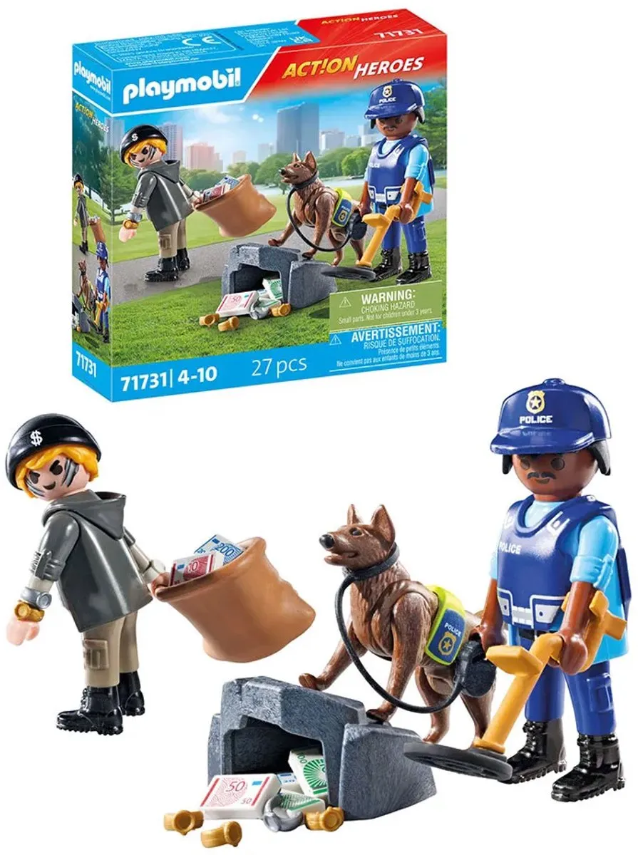 Playmobil Action Heroes Politiehond met boef 71731 - Multicolor