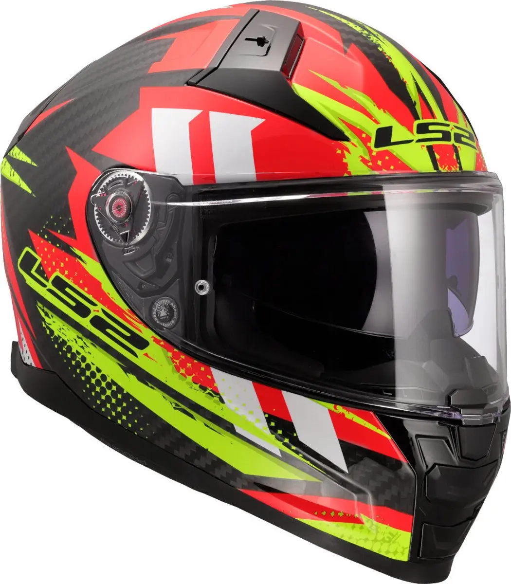 LS2 FF811 Vector II C Tantic Helm - XXL - Fluoriserend geel/Rood