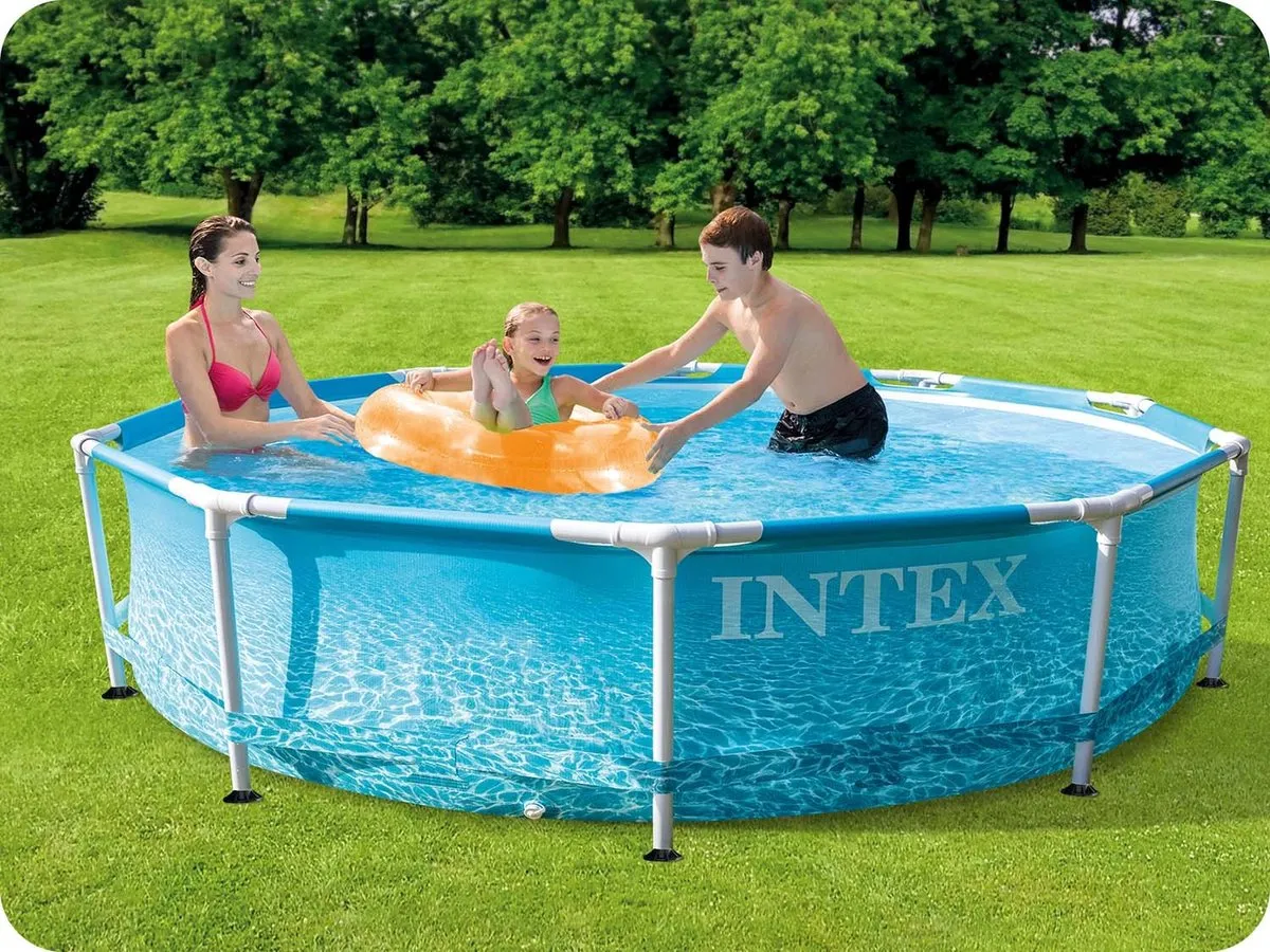 Intex 28208 Stalen Frame Zwembad 305x76cm - Blauw/Wit - afbeelding 4 van 6