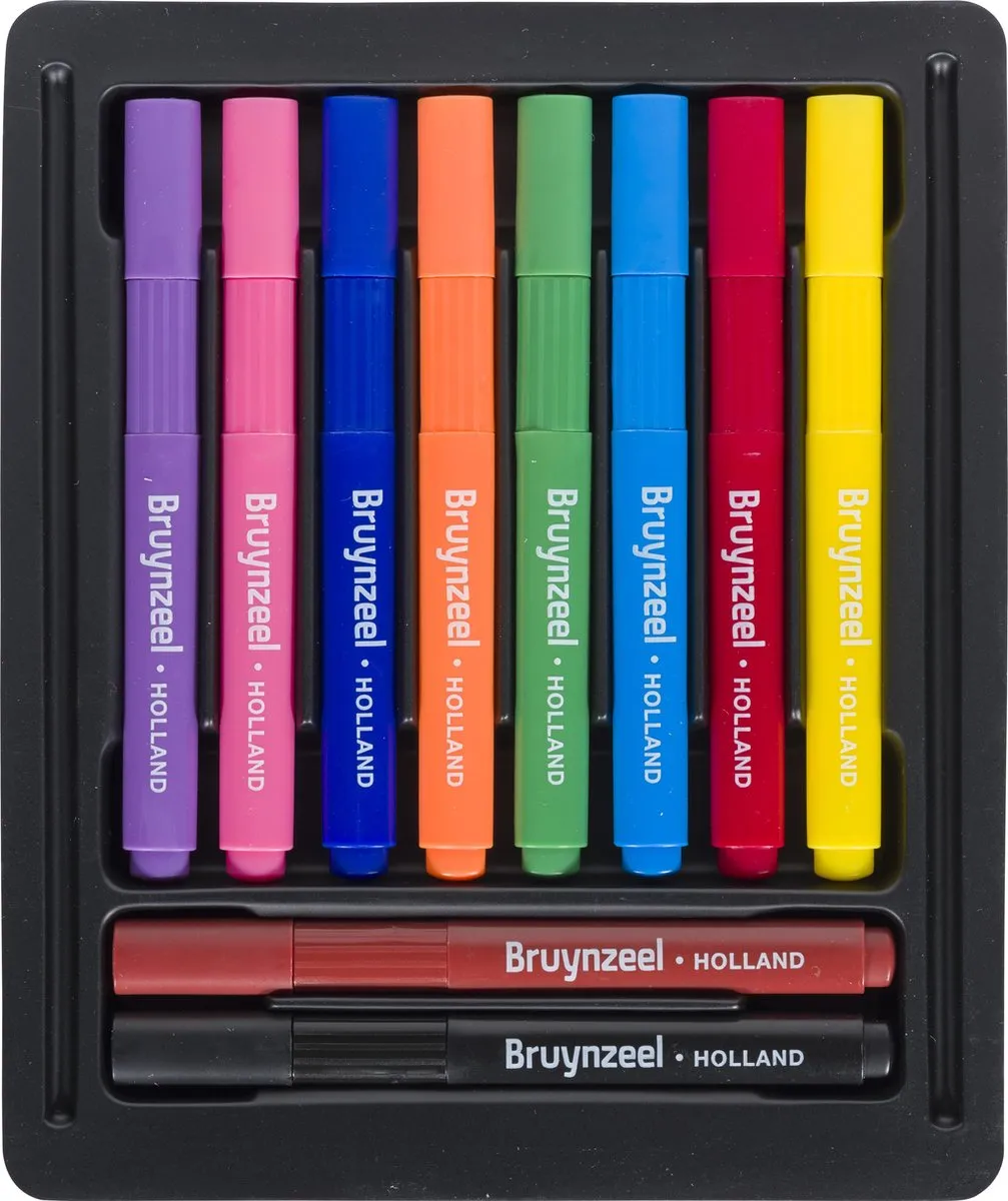 BRUYNZEEL Kids Triple Viltstiften - Assorti - 10 Stuks