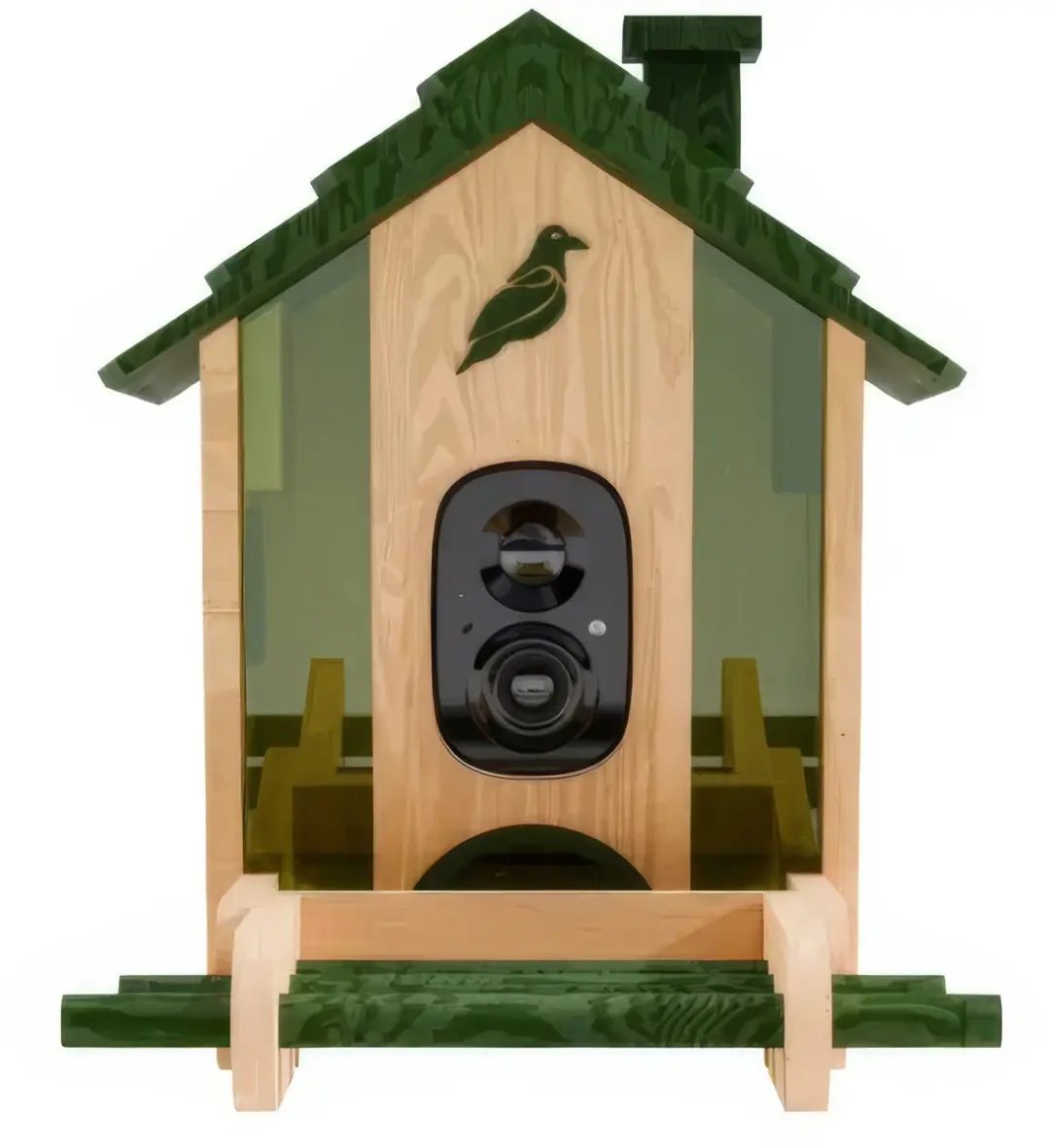 Camouflage EZ Birdspot Vogelhuisje met AI Wildcamera - Bruin/Groen - afbeelding 4 van 5