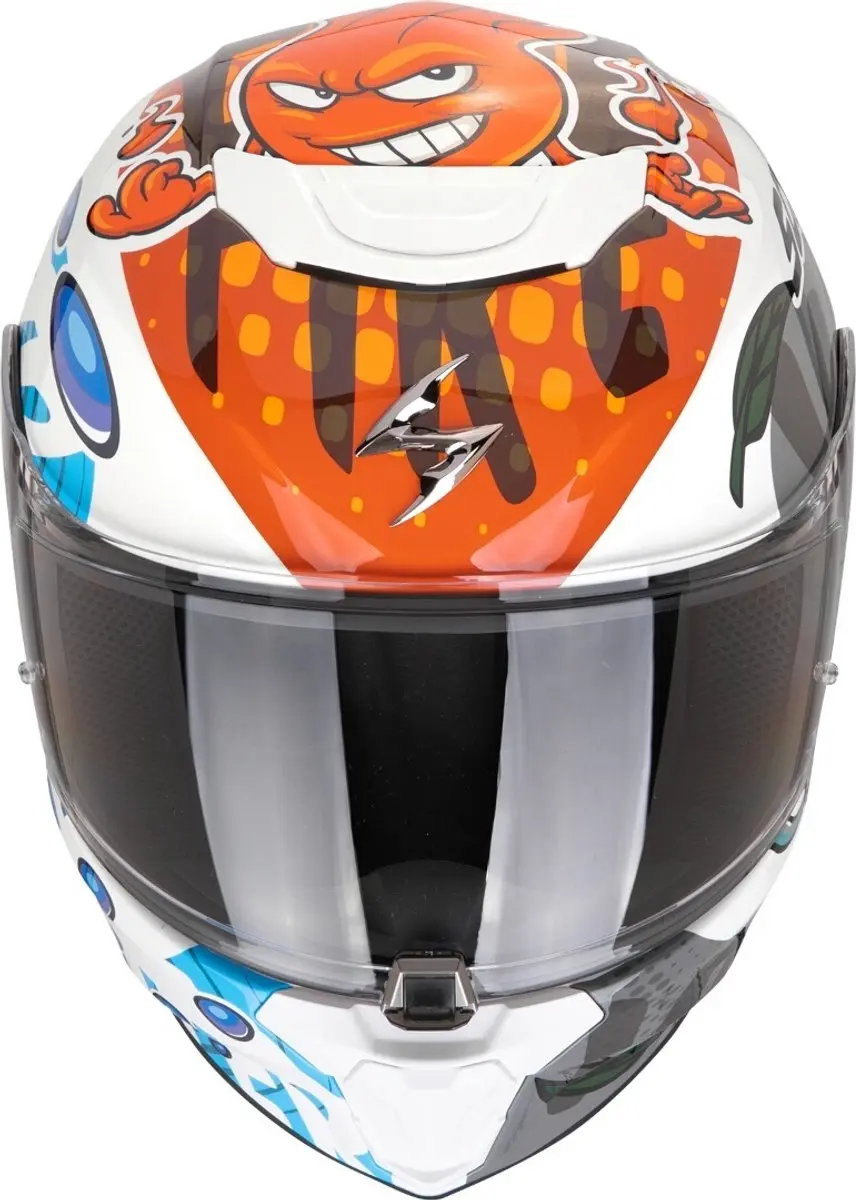 Scorpion EXO-JNR Air The4Elements Kinderhelm - S - Wit/Blauw/Oranje