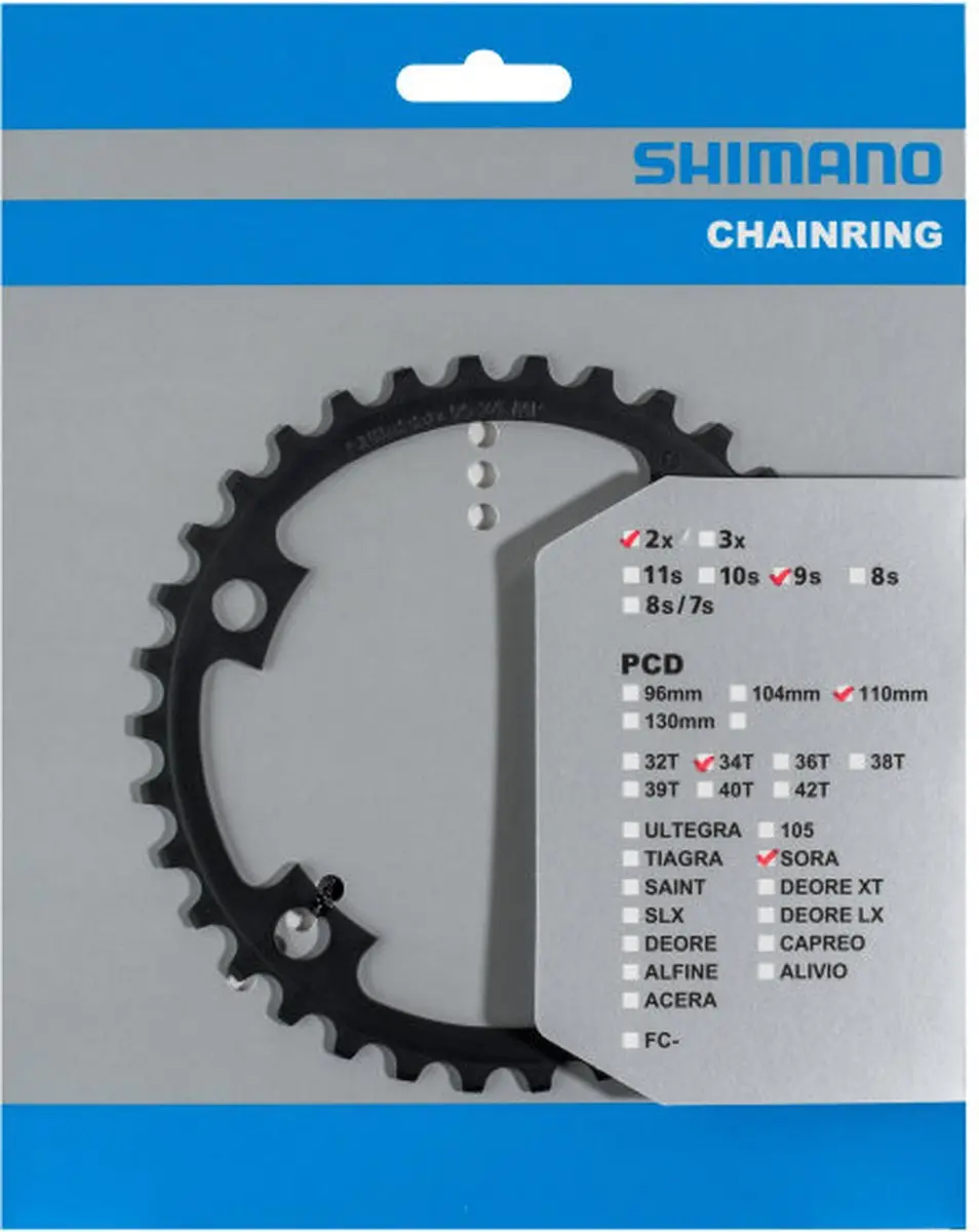 Shimano Sora FC-R3000 Kettingblad 34T - Zwart - afbeelding 2 van 2
