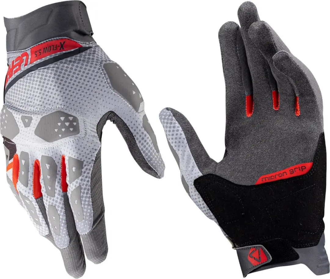 Leatt ADV X-Flow 5.5 Kort Mist Grijs Rode Handschoenen
