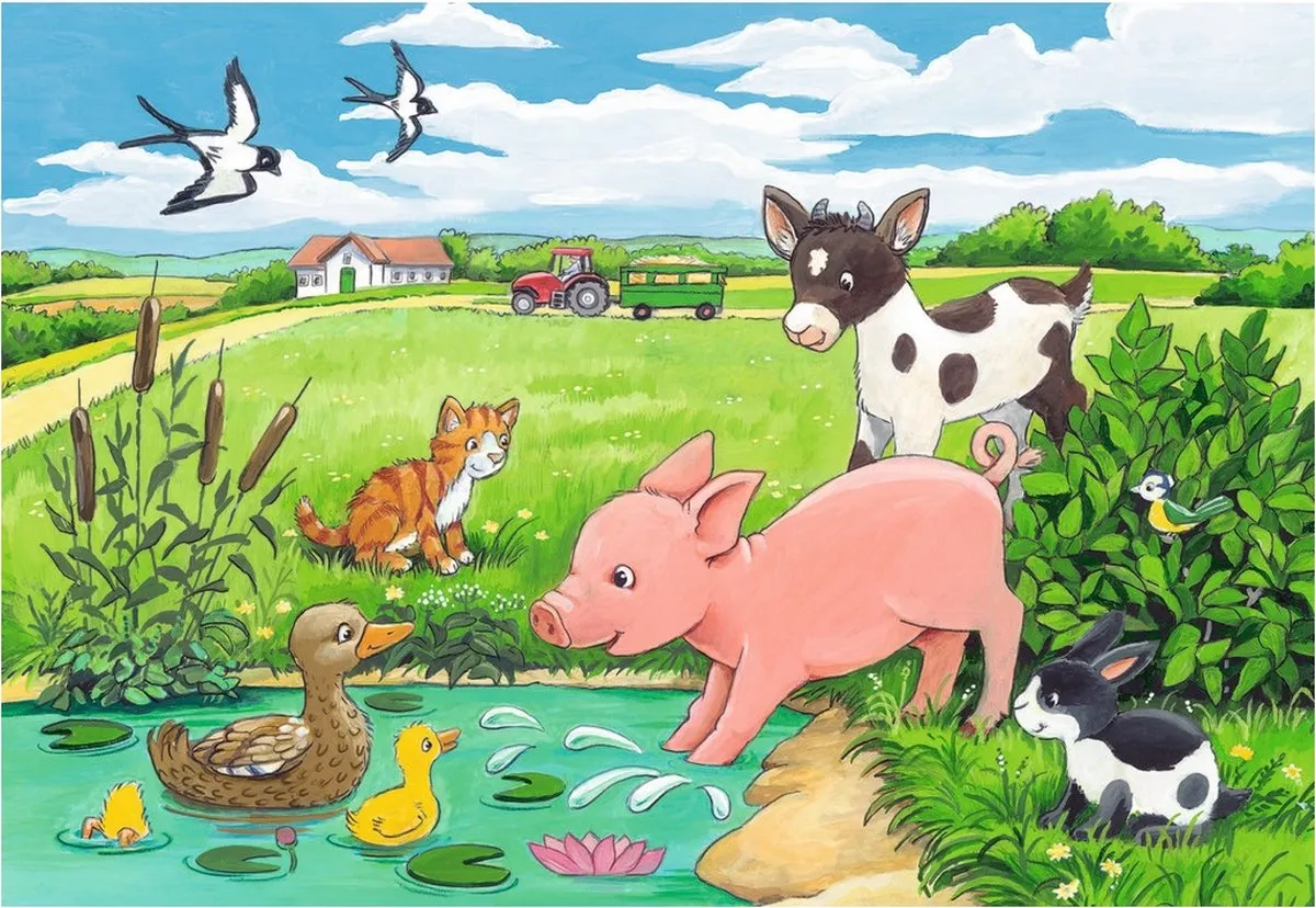 Ravensburger Jonge Dieren Platteland Puzzel - 2x12 Stuks Multicolor - afbeelding 6 van 6