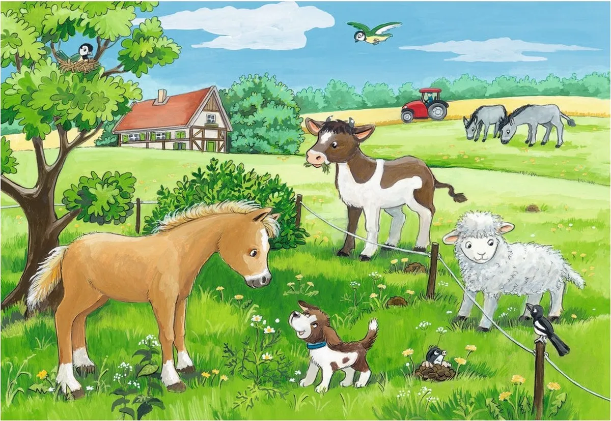 Ravensburger Jonge Dieren Platteland Puzzel - 2x12 Stuks Multicolor