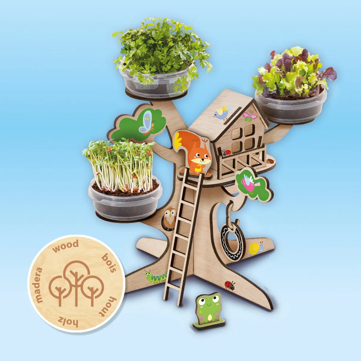 SES Creative Explore Houten Boomhut Kweekset - Tuinkers & Peterselie