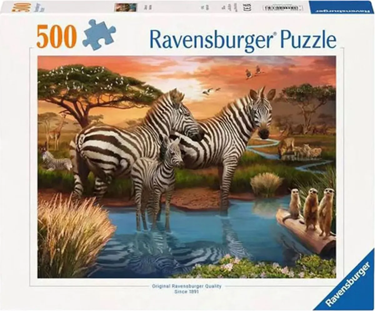 Ravensburger Legpuzzel Zebra's Bij de Drinkplaats 1000 Stuks