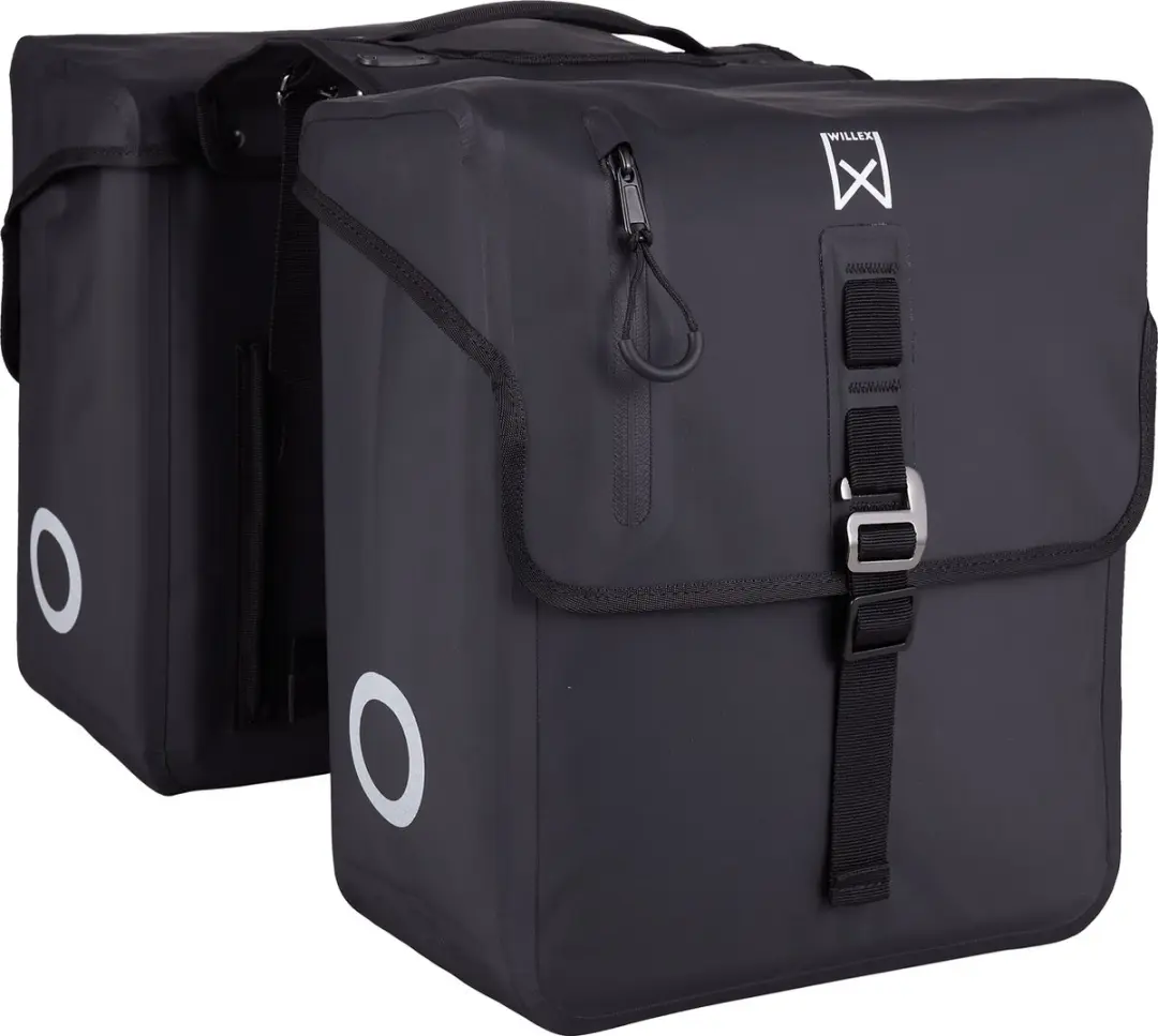 Willex Roubaix Dubbele Fietstas 28L - Matzwart - Laptop