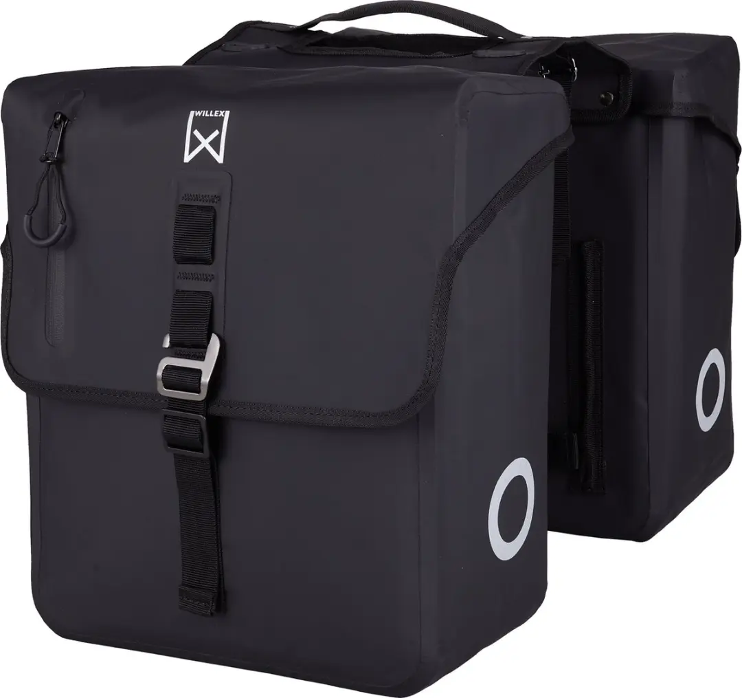 Willex Roubaix Dubbele Fietstas 28L - Matzwart - Laptop