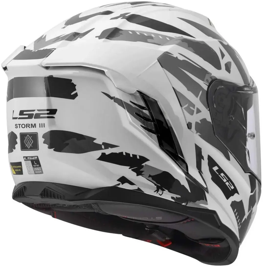 LS2 FF818 Storm III Kaos Helm - L - Wit/Grijs