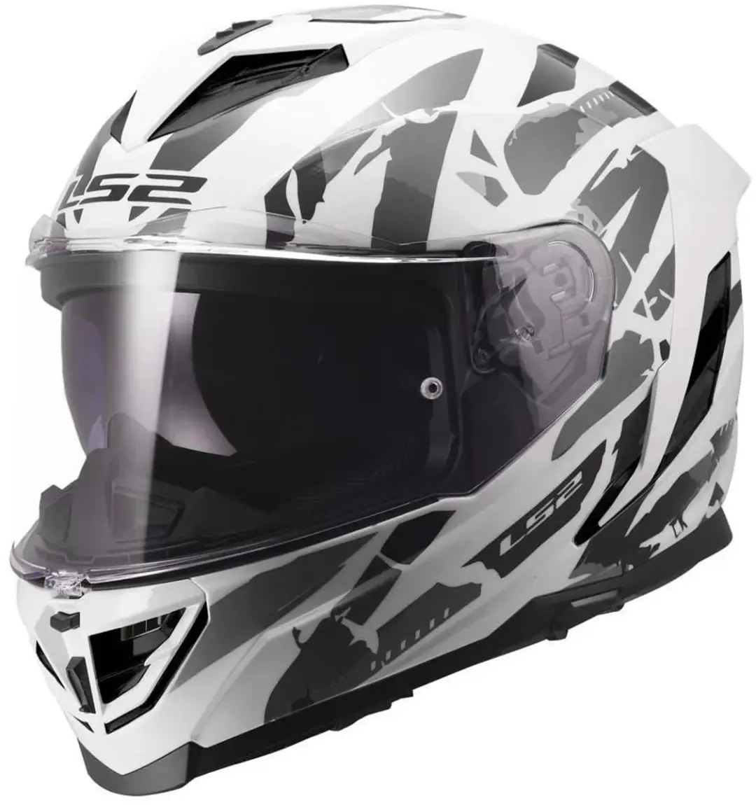LS2 FF818 Storm III Kaos Helm - L - Wit/Grijs