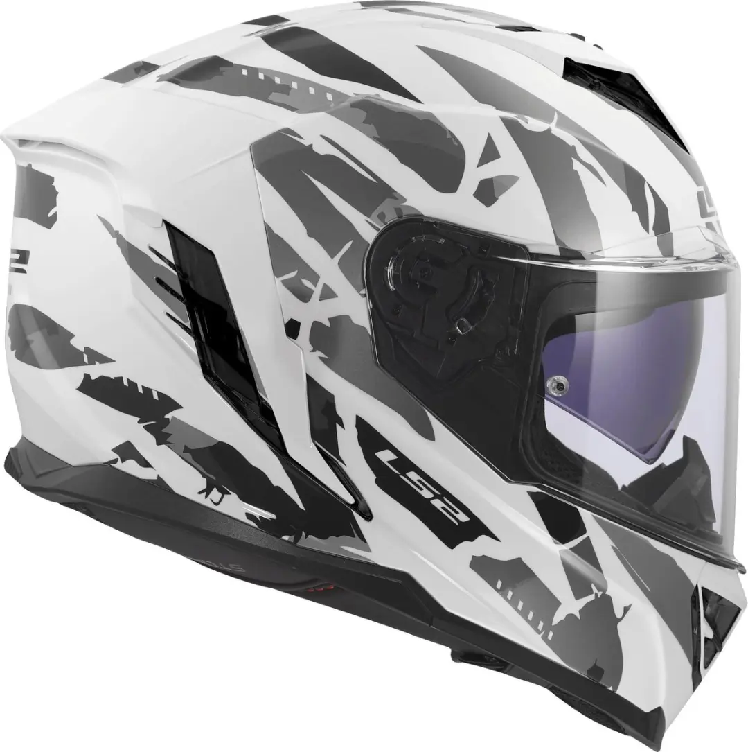 LS2 FF818 Storm III Kaos Helm - L - Wit/Grijs