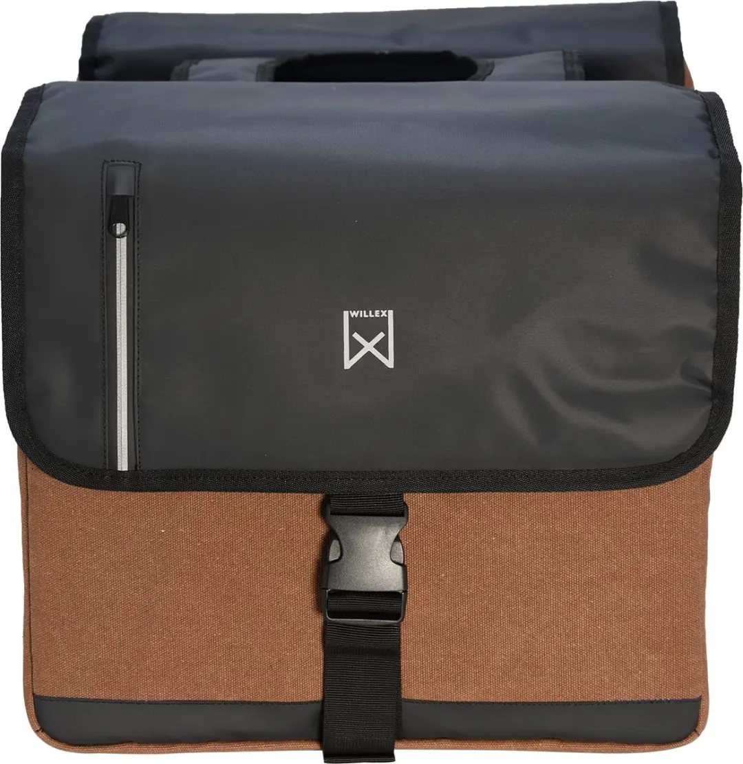 Willex Dubbele Canvas Bisonyl Tas 30L - Zwart/Grijs