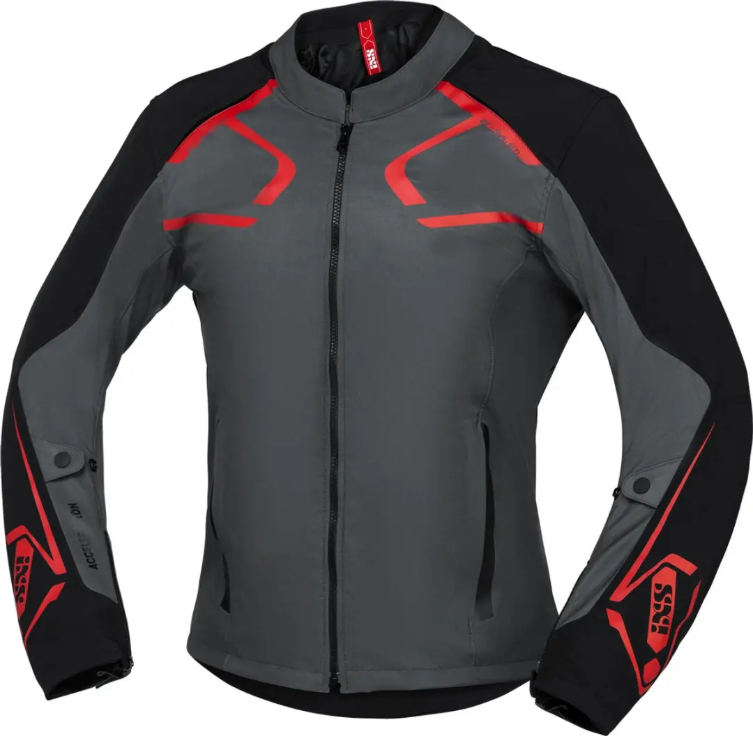 IXS Moto Dynamic Grijs Rood Textiele Motorjas